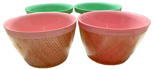 Vintage raffia ware bowls - 4,