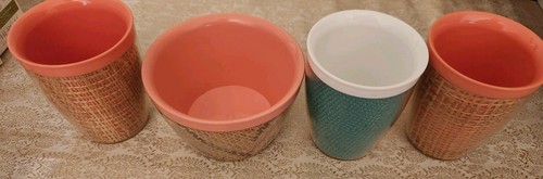Raffia ware melmac bowl cups - raffia,