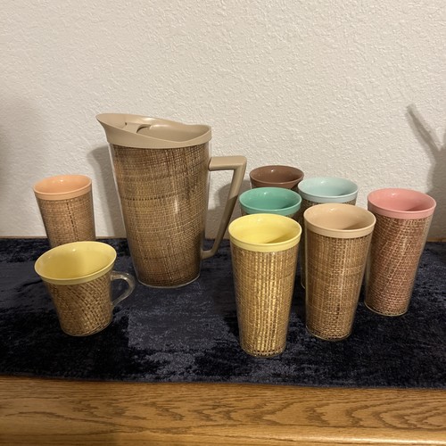 Vintage raffia ware melmac - vintage,