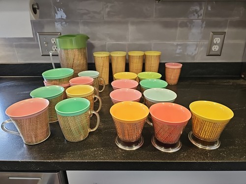 Lot raffia ware melmac woven - lot,