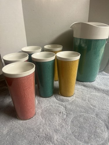 Vintage raffia ware - raffia, melmac